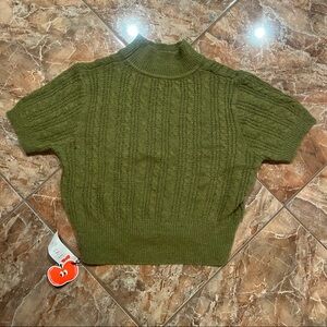 Cider Matcha Curve & Plus High Neck Sweater